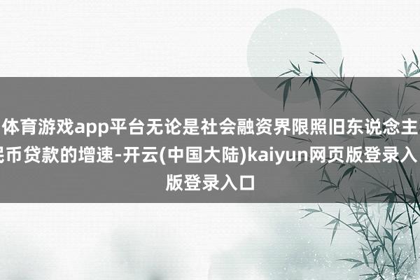 体育游戏app平台无论是社会融资界限照旧东说念主民币贷款的增速-开云(中国大陆)kaiyun网页版登录入口