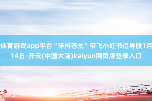 体育游戏app平台“洋抖苍生”带飞小红书倡导股1月14日-开云(中国大陆)kaiyun网页版登录入口